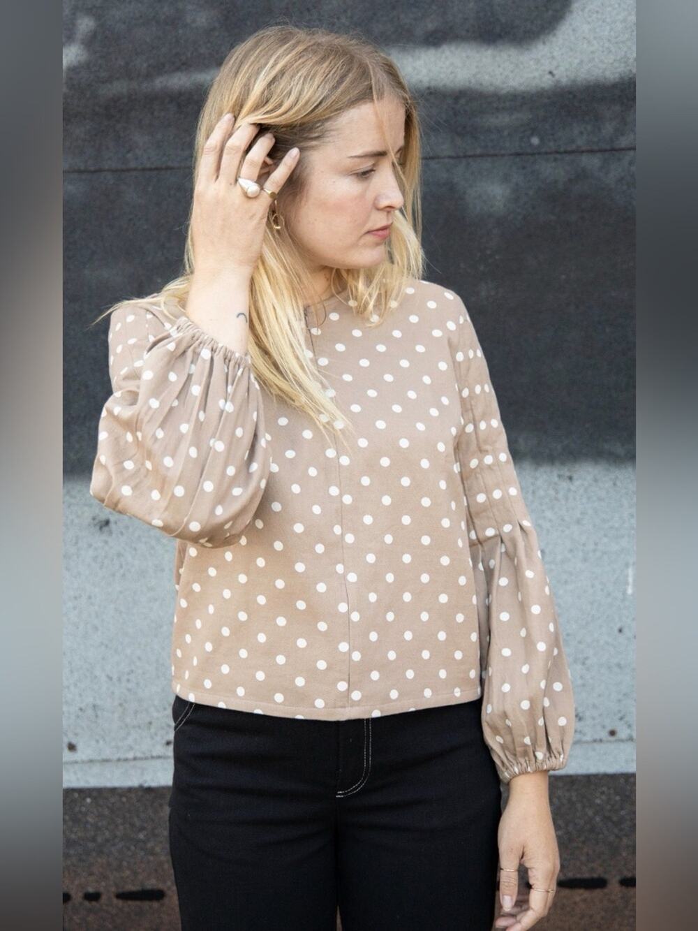 Ajaie Alaie Women's Bon Bon Blouse - Polka Dot - Small